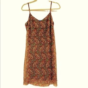 Johnny Was Y2K 100% Silk Floral Paisley Slip Dress Set